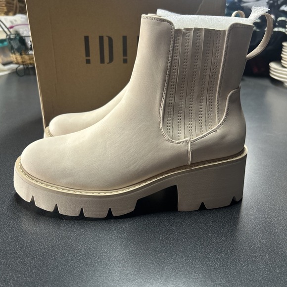 Elastic Chelsea Ankle Boots Fashion Low Chunky Heel Platform Short Booties 7.5 - Picture 4 of 8